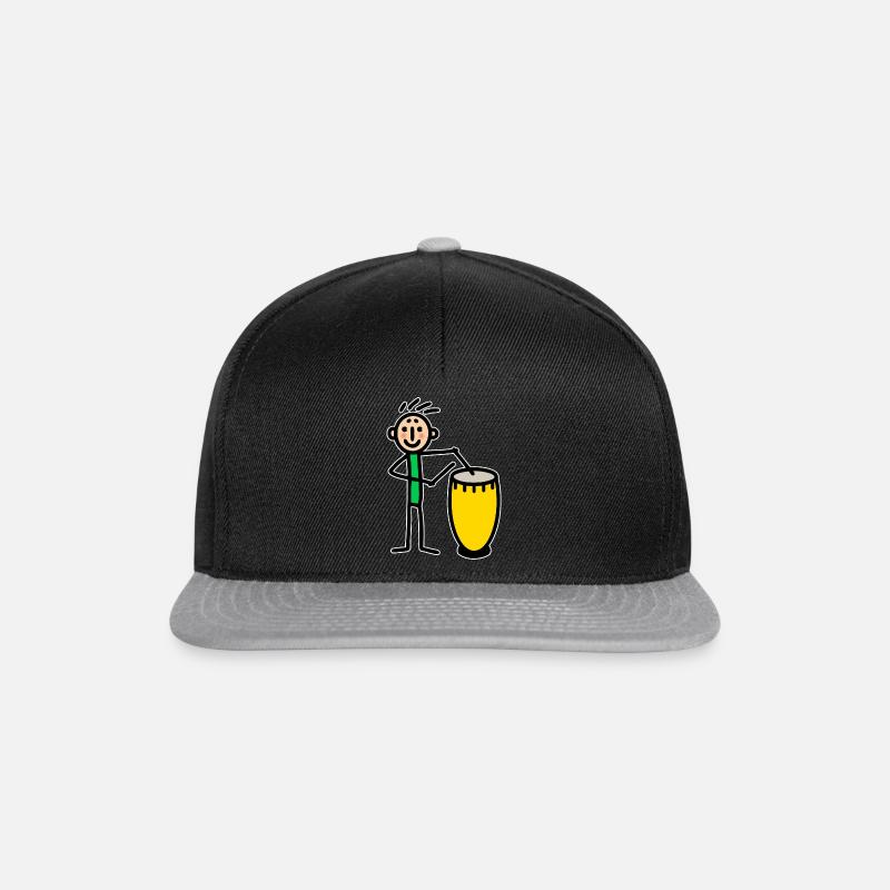 Le batteur Batteur joue Congas Djembe - Casquette snapback - noir/gris