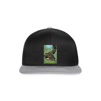 realistische boa constrictor - Snapback Cap - Schwarz/Grau - Vorne