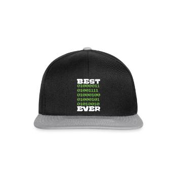 Best Coder ever Father Men Funny Nerd - Snapback Cap - Schwarz/Grau - Vorne