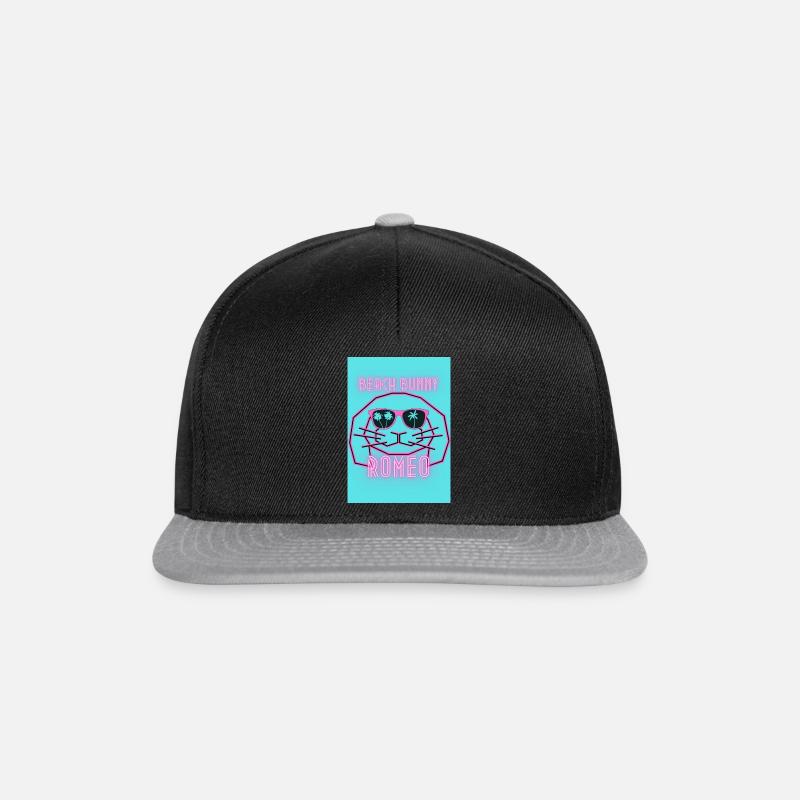 Beach Romeo XL Logo - Snapback Cap - Schwarz/Grau