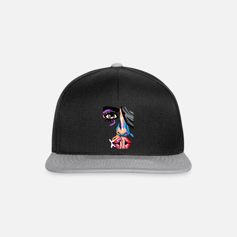 silence art shirt - Pixelart - Snapback Cap - Schwarz/Grau
