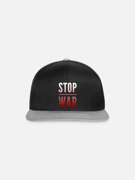Stop War - Snapback Cap - Schwarz/Grau