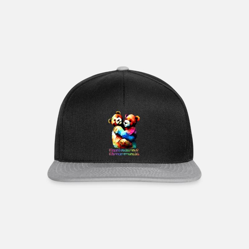 Magst schmusn? Mir was wurscht. - Snapback Cap - Schwarz/Grau