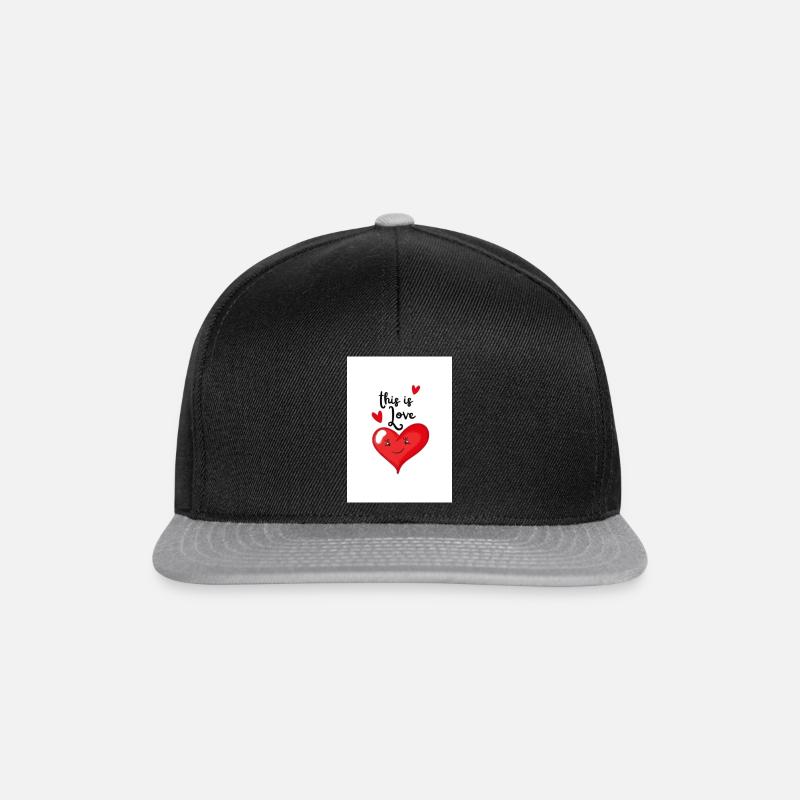 Valentinstag - Snapback Cap - Schwarz/Grau