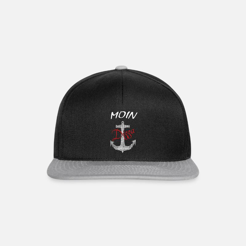 Moin Digga - Snapback Cap - Schwarz/Grau