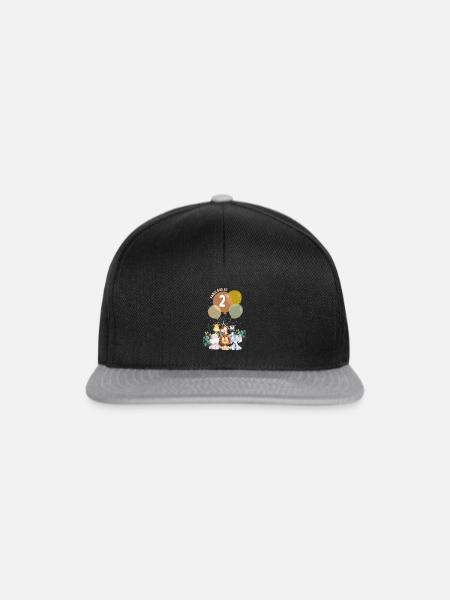 Tierische Kinder Geburtstagsparty im Zoo zwei Jahr - Snapback Cap - Schwarz/Grau