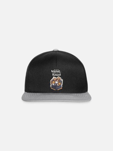Lustiges T-Shirt "Sei wie das Internet..." - Snapback Cap - Schwarz/Grau