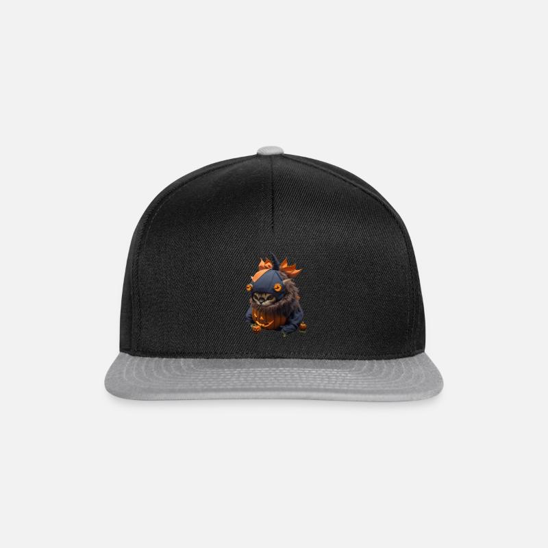 Halloween Pumpkin Cat - Snapback Cap - black/grey