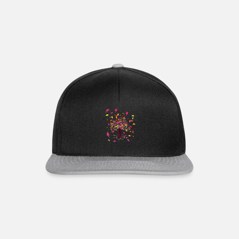 Baum des Lebens ,Lebensbaum,Blätter, Herbst - Snapback Cap - Schwarz/Grau