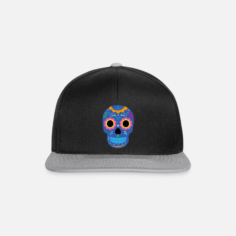 Crâne bleu - Casquette snapback - noir/gris
