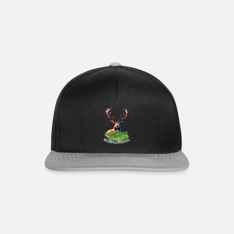 Weidmannsheil - Jäger, Förster Motiv - Snapback Cap - Schwarz/Grau