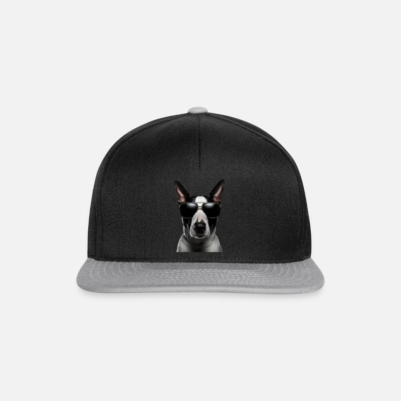 Bullterrier Cool - Bullterrier Hund - Snapback Cap - Schwarz/Grau
