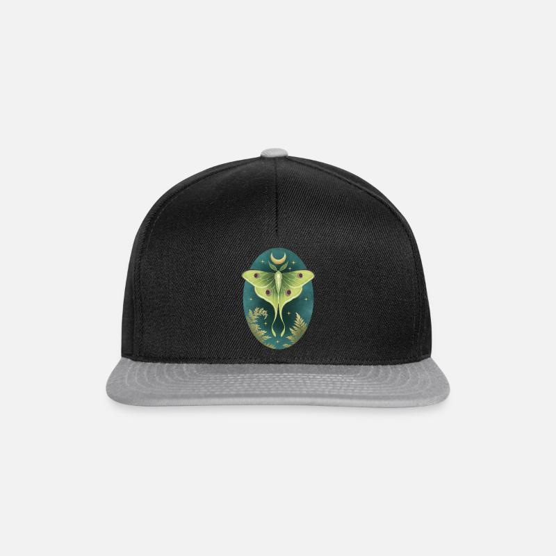 Luna Moth - Snapback Cap - black/grey