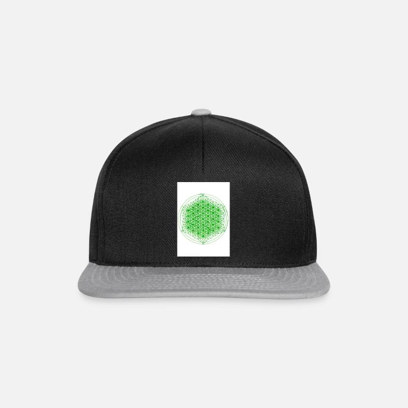 Lotus- Gottesblume - Snapback Cap - Schwarz/Grau