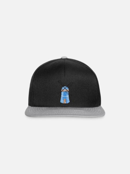 Windmühle blau - Snapback Cap - Schwarz/Grau