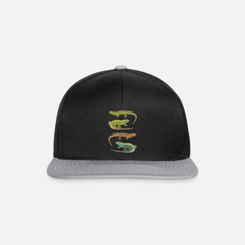 Familie Eidechse - Snapback Cap - Schwarz/Grau