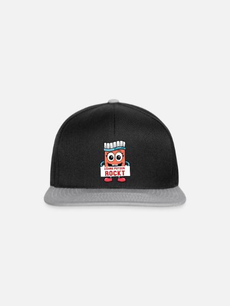 zahnbürste - Zähne putzen rockt - Snapback Cap - Schwarz/Grau