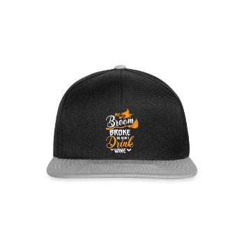 Halloween - Pas de balai, mais du vin - Casquette snapback - noir/gris - Devant