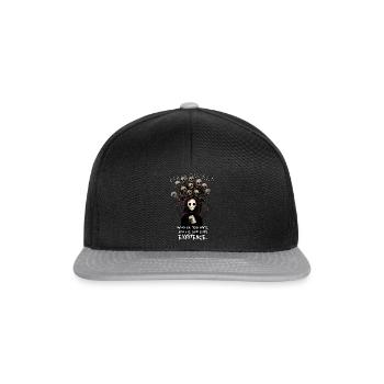 Halloween - Masks on Back-Design - Snapback Cap - Schwarz/Grau - Vorne