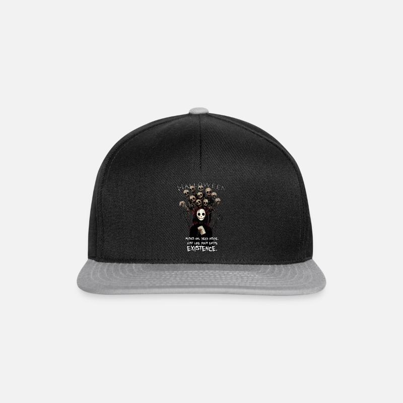 Halloween - Masks on Back-Design - Snapback Cap - Schwarz/Grau