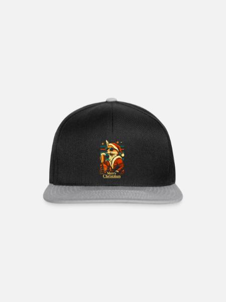 Weihnachten Bier Fuchs - Snapback Cap - Schwarz/Grau