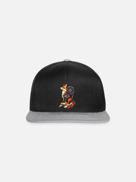 Fuchs Traumfänger - Snapback Cap - Schwarz/Grau