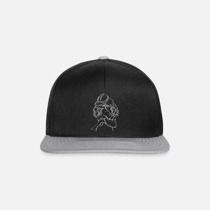 Mutter und Tochter – Weiße Schablone - Snapback Cap - Schwarz/Grau