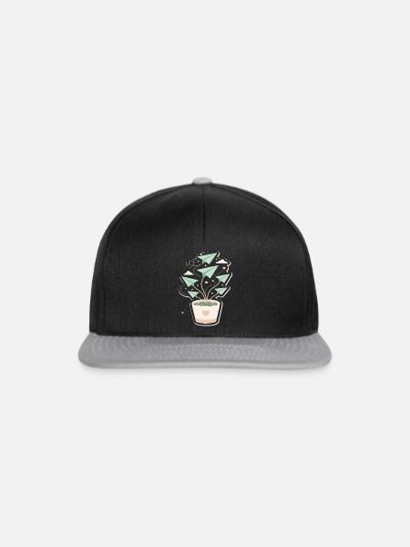 Papierflieger Pflanze Wuchs - Snapback Cap - Schwarz/Grau