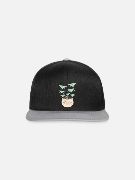 Wachsende Origami-Luftpflanzen - Snapback Cap - Schwarz/Grau