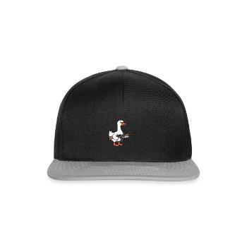 Blanc Evil Oie Canard Canard Oiseau Arme à feu Violence - Casquette snapback - noir/gris - Devant