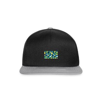 Geometrische Farbexplosion - Snapback Cap - Schwarz/Grau - Vorne