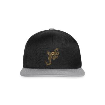 Gecko Amphibian Luxury Fashion Psychedelic Gift - Snapback Cap - black/grey - Front