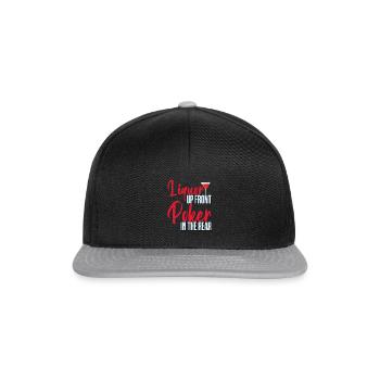 Liquor Up Front, Poker In The Rear 4 - Snapback Cap - Schwarz/Grau - Vorne