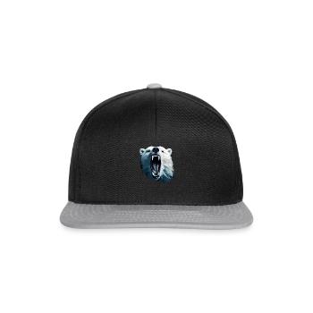 Geometric Style Polar Bear - Snapback Cap - Schwarz/Grau - Vorne