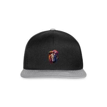 Lion arc-en-ciel - Casquette snapback - noir/gris - Devant