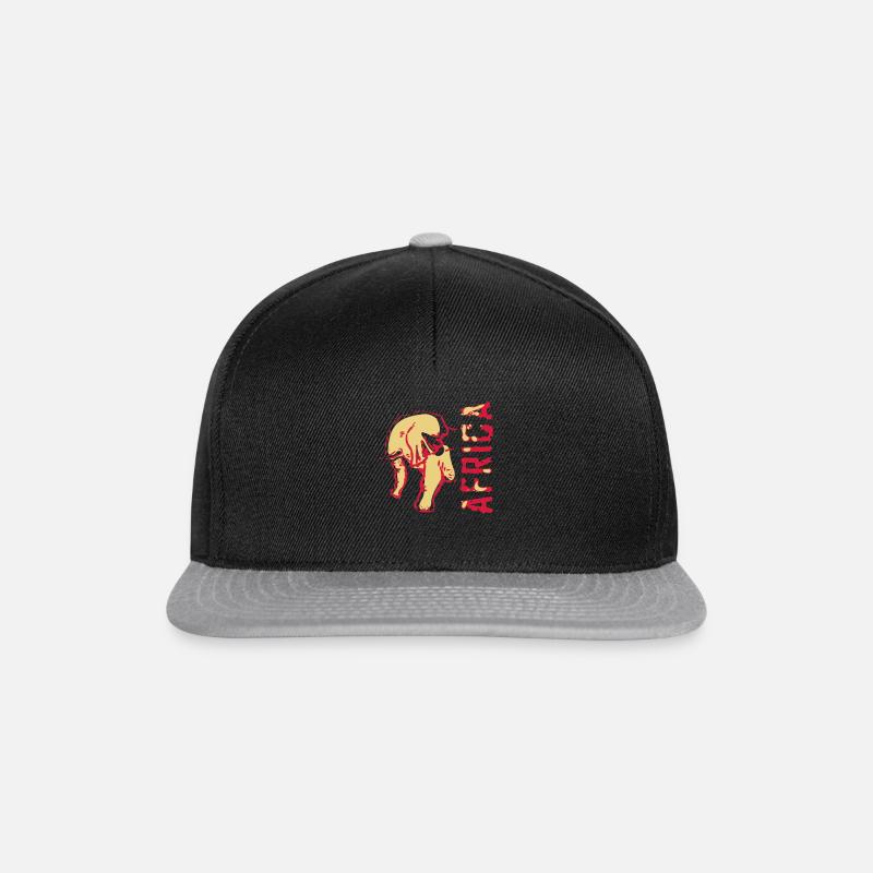Afrika-Tier - Snapback Cap - Schwarz/Grau