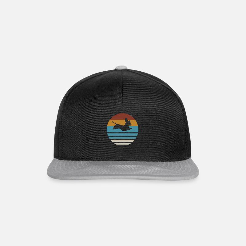 Teckel teckel chien silhouette retro cadeau - Casquette snapback - noir/gris