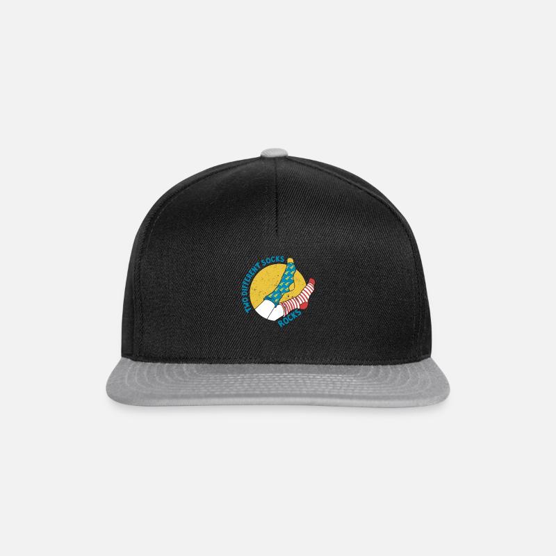 Funny Different Socks Rocks - Snapback Cap - black/grey