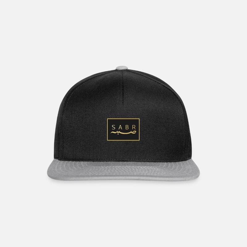 Sabr/ Geduld Arabische Typografie - Snapback Cap - Schwarz/Grau