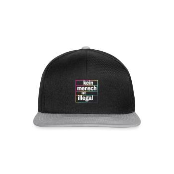 Kein Mensch ist illegal - Gegen Rechts - FCK NZS - Snapback Cap - Schwarz/Grau - Vorne