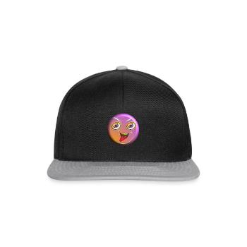 Lachendes Emoji streckt die Zunge heraus. - Snapback Cap - Schwarz/Grau - Vorne