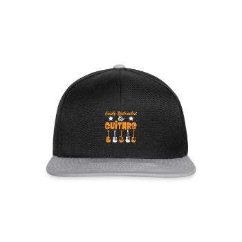 gitarre instrument - Snapback Cap - Schwarz/Grau - Vorne