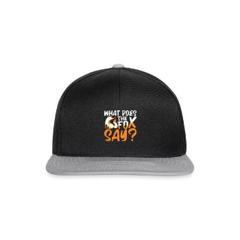 what does the fox say - Snapback Cap - Schwarz/Grau - Vorne
