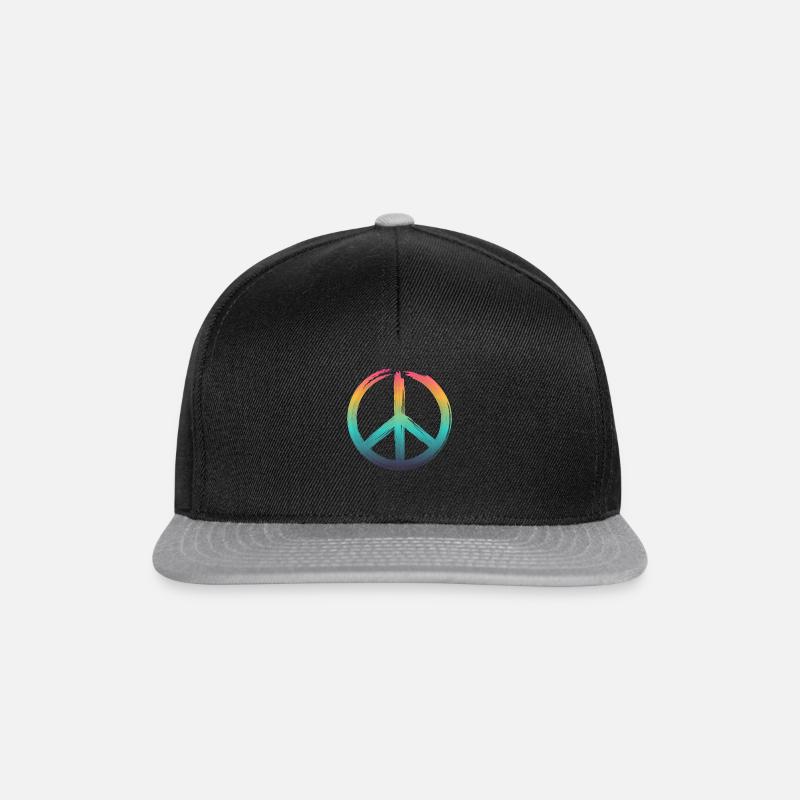 Peace Zeichen - Frieden Zeichen - Logo - Snapback Cap - Schwarz/Grau