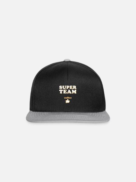 Super Team, Mannschaft + Junggesellenabschied - Snapback Cap - Schwarz/Grau