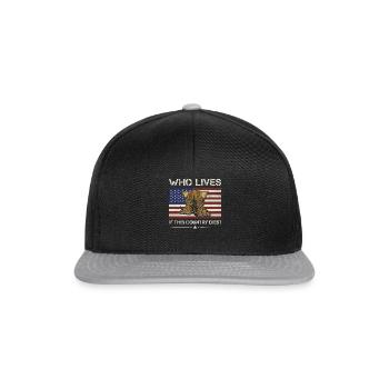America Who Lives If This Country Dies? Veteran - Snapback Cap - black/grey - Front