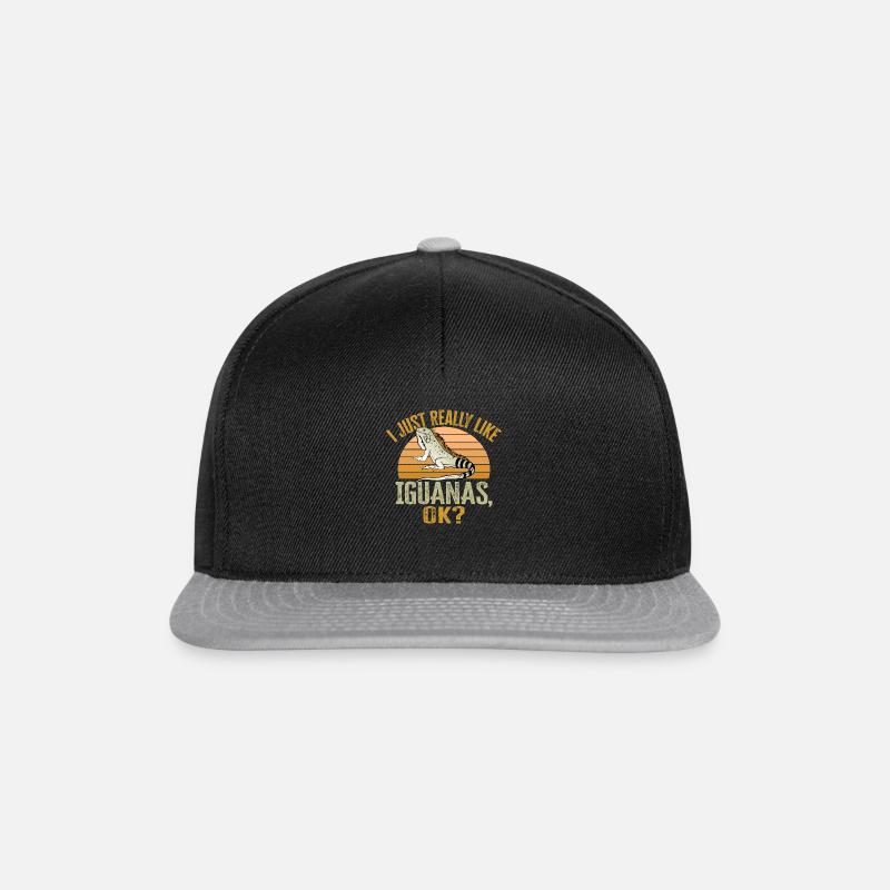 Iguana Lizard Reptile Herpetologist - Snapback Cap - black/grey
