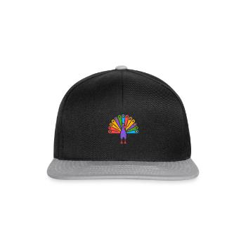 Symbol of an Indian peacock, culture of India - Snapback Cap - black/grey - Front