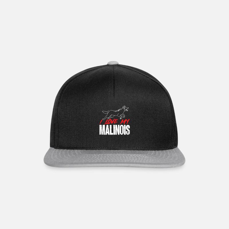 Malinois Belgischer Schäferhund Mechelaar Hund - Snapback Cap - Schwarz/Grau