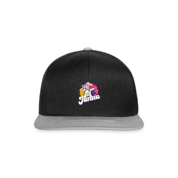 JANNA - Beau nom avec une licorne tamponnante - Casquette snapback - noir/gris - Devant